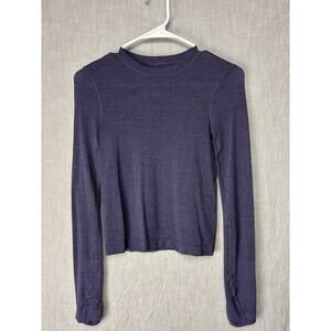 Lululemon Swiftly Tech Cropped Long-Sleeve Shirt Top SZ 2 Purple